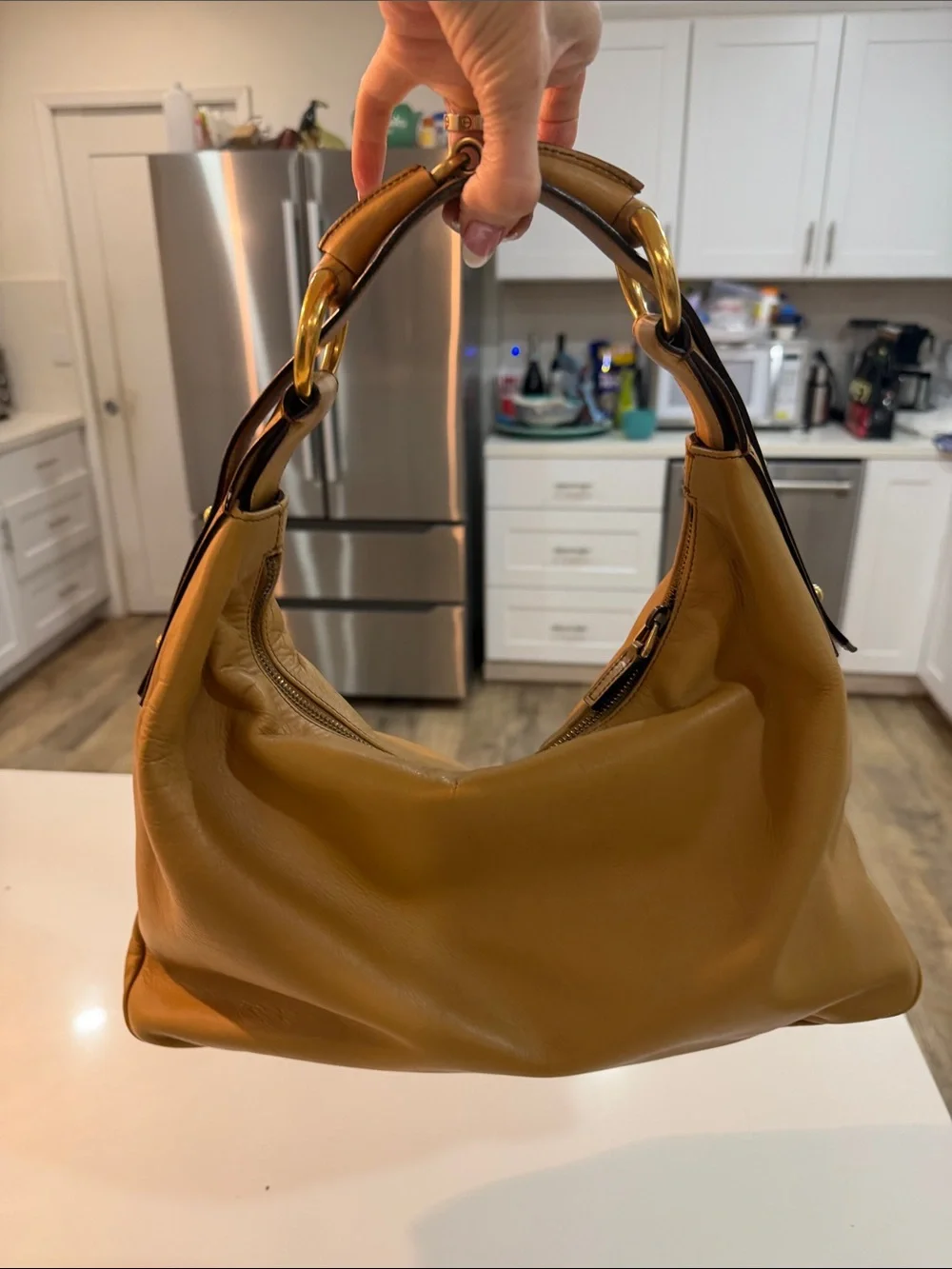 GUCCI-Tom Ford Hobo Shoulder Bag - Deep mustard/tan color Leather ..